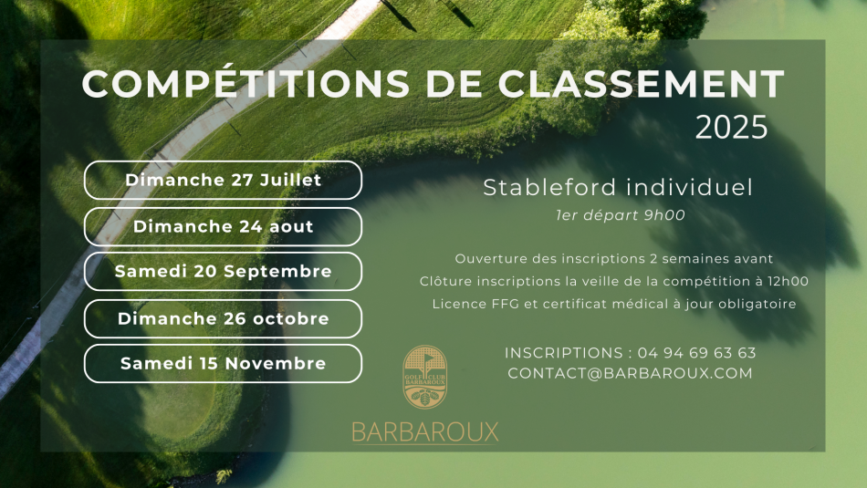 COMPETITIONS DE CLASSEMENT